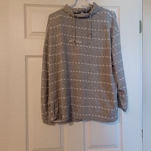 The Limited Womens Size XL Gray Striped Cowl Neck Long Sleeve Top